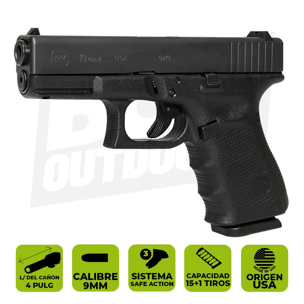 PISTOLA GLOCK 19 GEN 4 CAL. 9MM Bou Outdoor Store