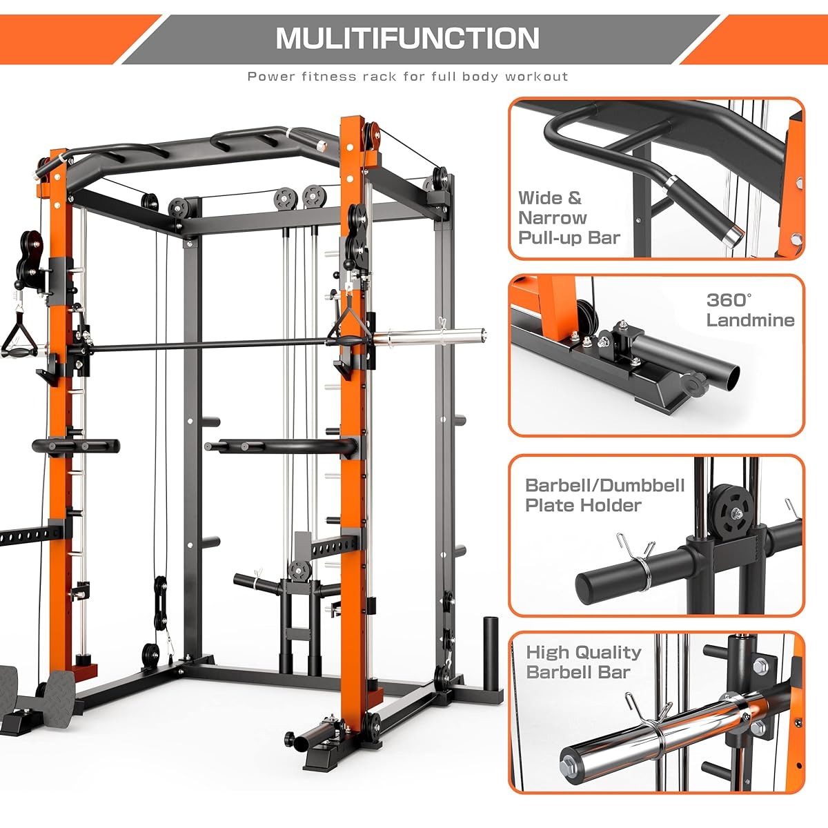 RACK MULTIFUNCIONAL P/ENTRENAMIENTO C/SMITH YG15076