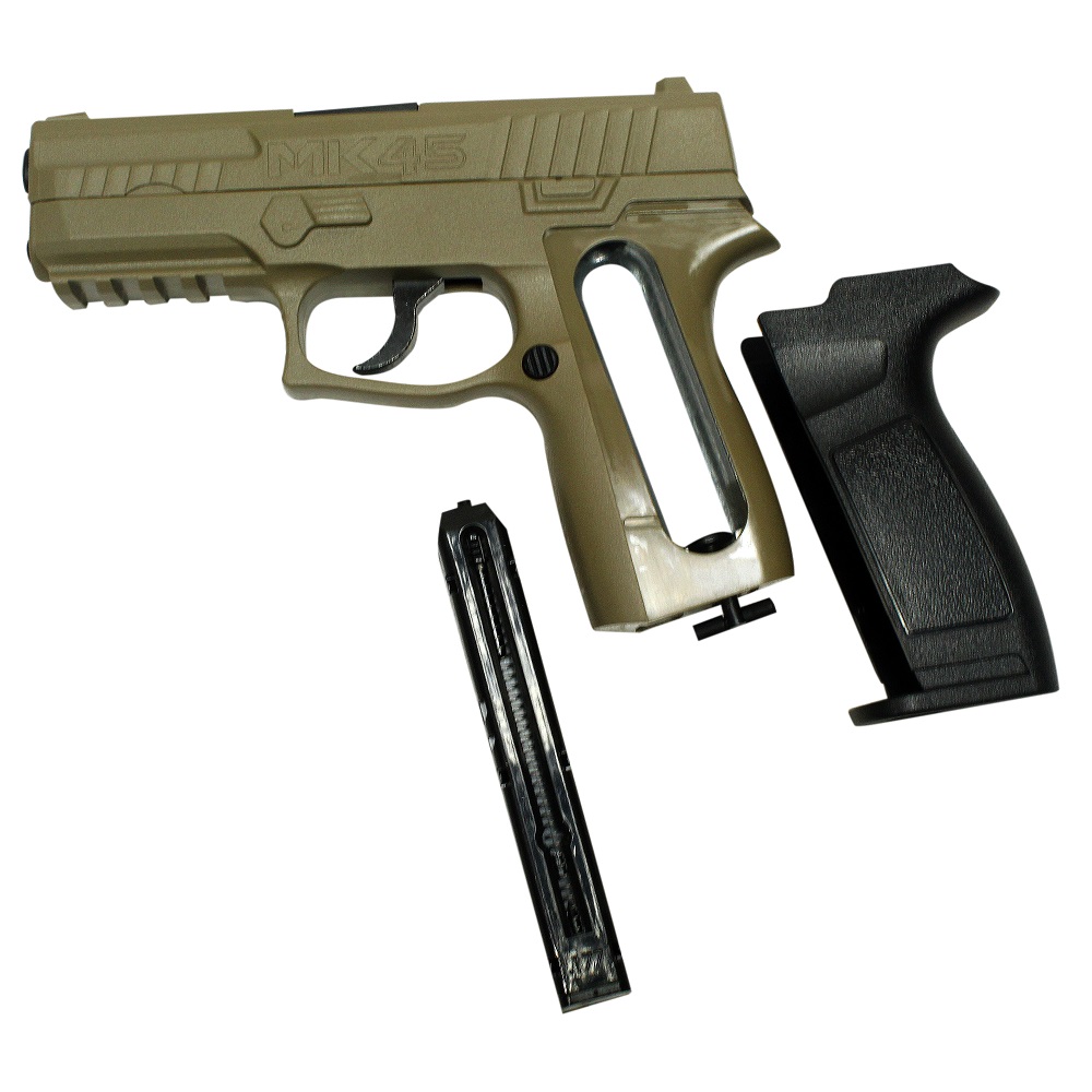 MK45 (150 m/s)  Pistola de CO2 semiautomática y Potente. Arma de balines  BB's + maletín + munición : .es: Deportes y aire libre