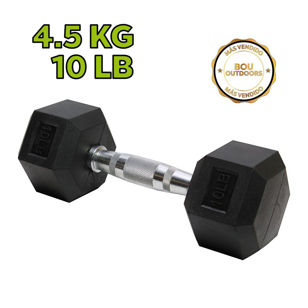 MANCUERNA HEX. RUBBER 10LBS (UNIDAD)