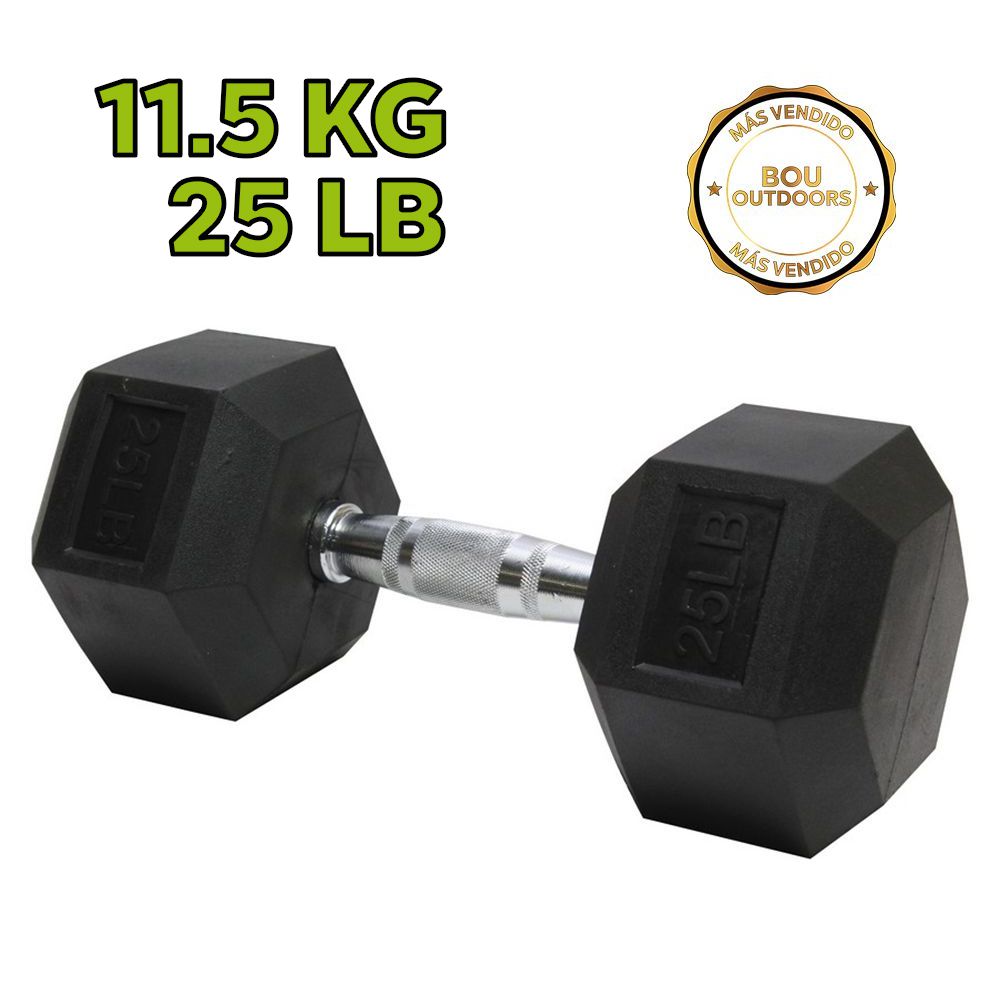 MANCUERNA HEX. RUBBER 25LBS (UNIDAD)