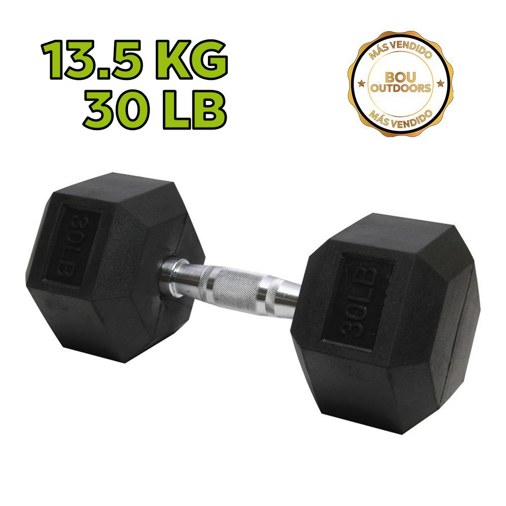 MANCUERNA HEX. RUBBER 30LBS (UNIDAD)