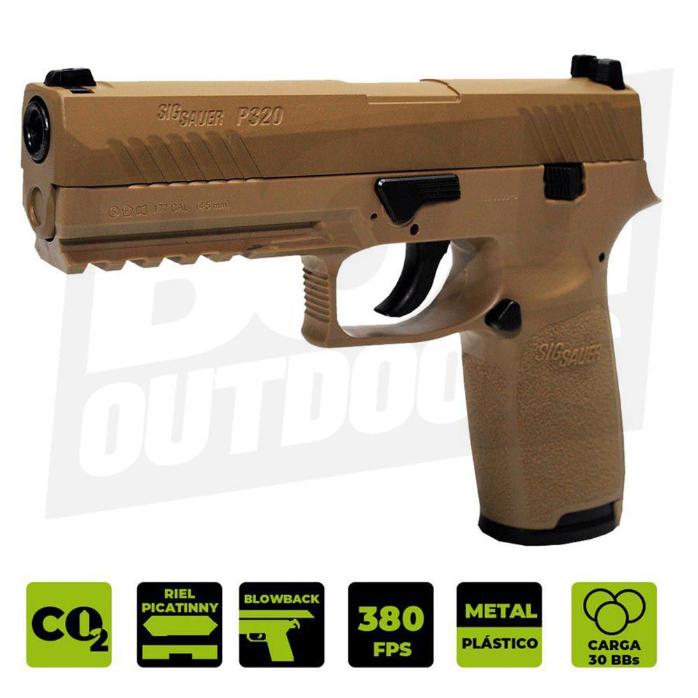 PISTOLA CO2 SIG SAUER P320 METAL TAN .177 SIG-A-P320-177T