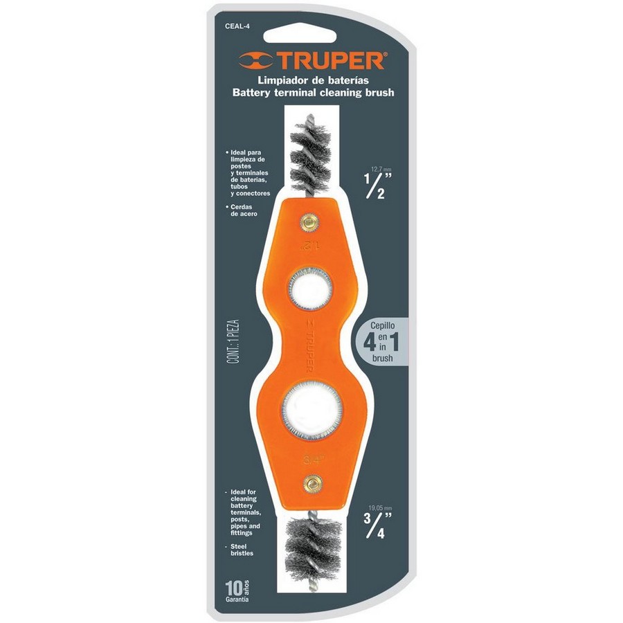 CEPILLO LIMPIADOR PARA TERMINALES BATERIA AUTO TRUPER 17110 (DESC)