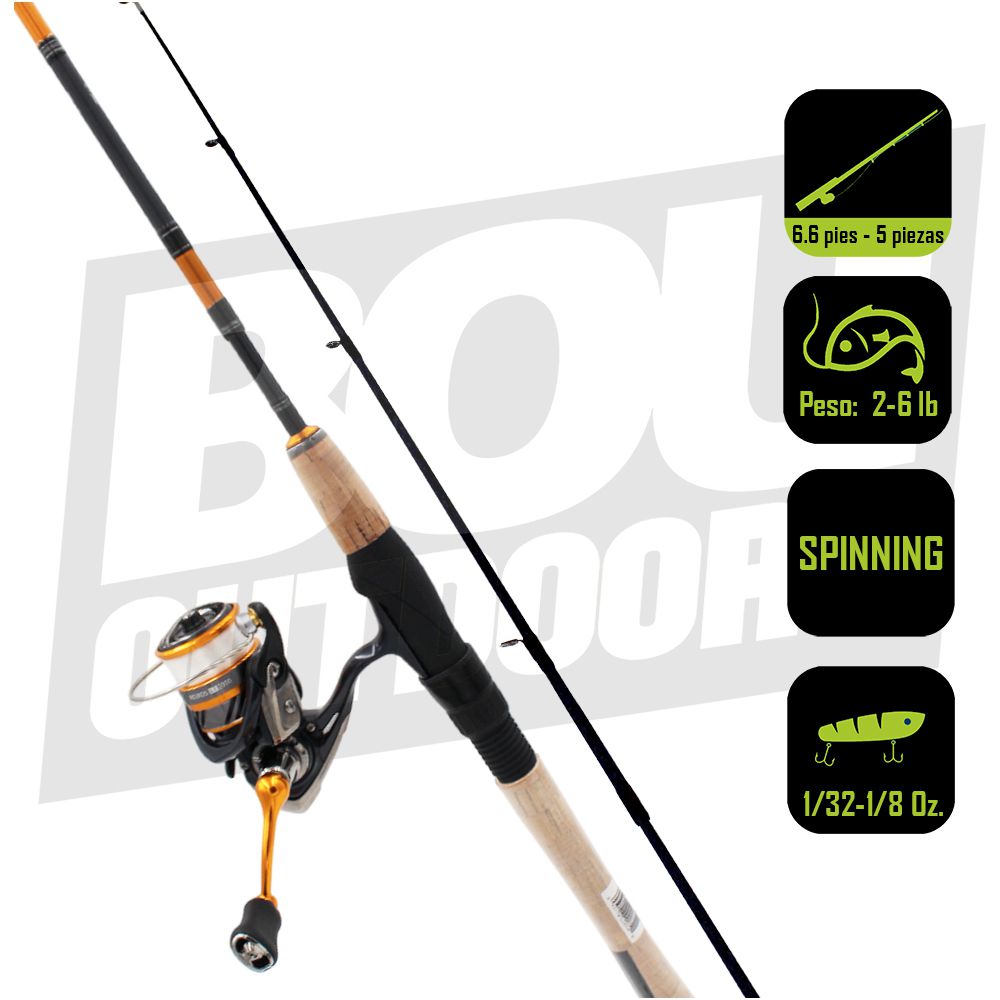 CAÑA PESCA C/CARRETE SPINNING DAIWA REVROS LT 20/6PIE 6PULG REVLT20-4BI/G665UL-6C