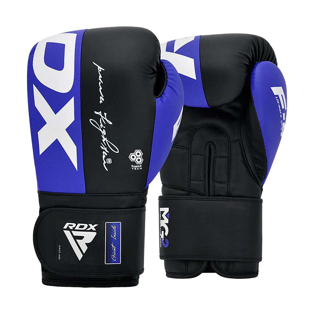 GUANTE BOXEO RDX REX F4 AZUL/NEGRO 16OZ BGR-F4U-16OZ