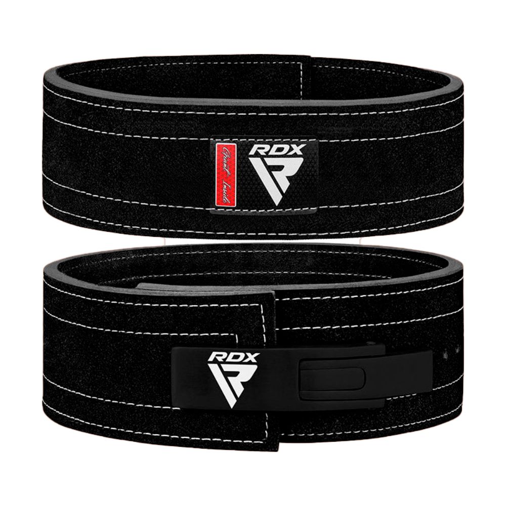 CINTURON PARA LEVANTAMIENTO PESAS RDX PRO CUERO NEGRO PLUS-XL WBL-4LB-XL+