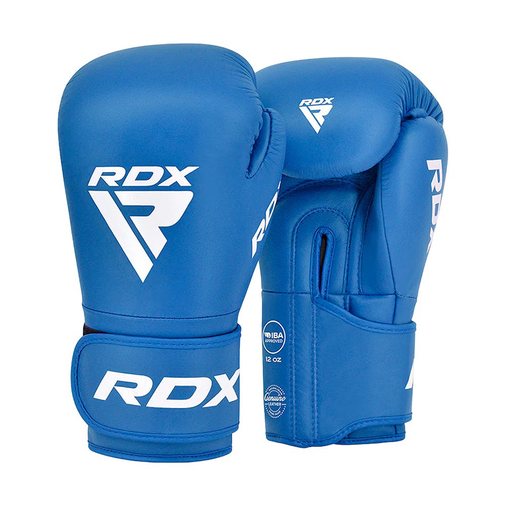 GUANTE DE BOXEO RDX CUERO IBA APPROVED-1 AZUL 12OZ BGL-IBA-1U-12OZ