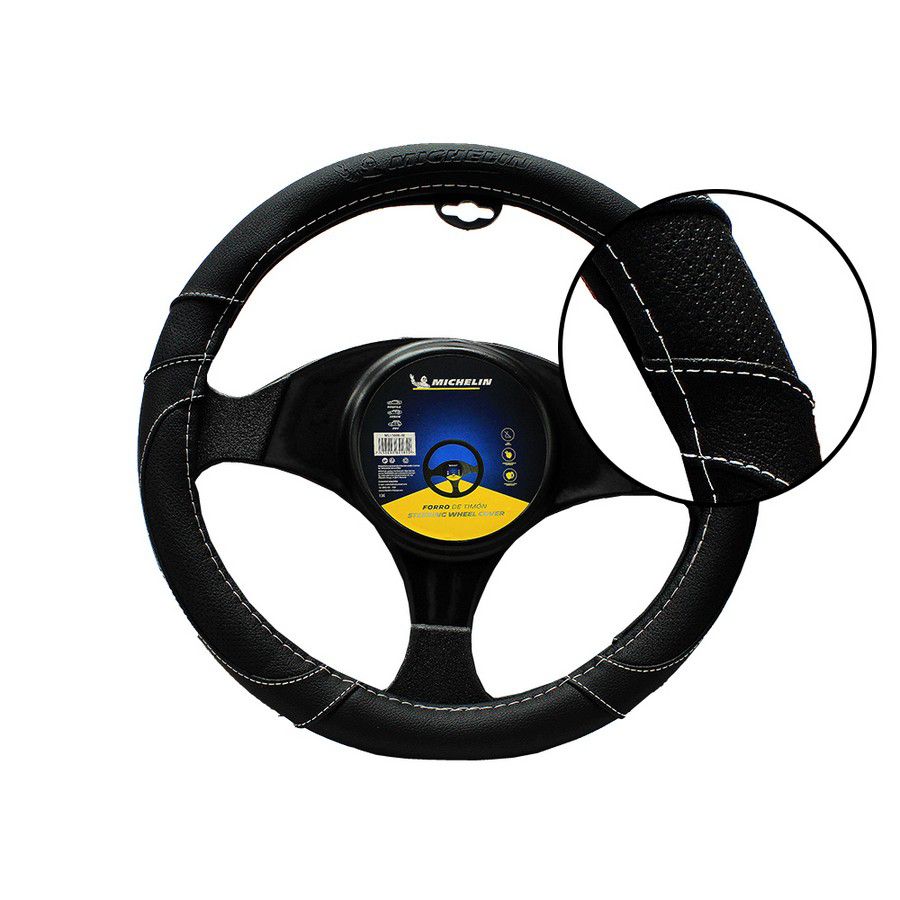 FORRO PARA TIMON AUTO MICHELIN NEGRO CUERO ML-1005-N
