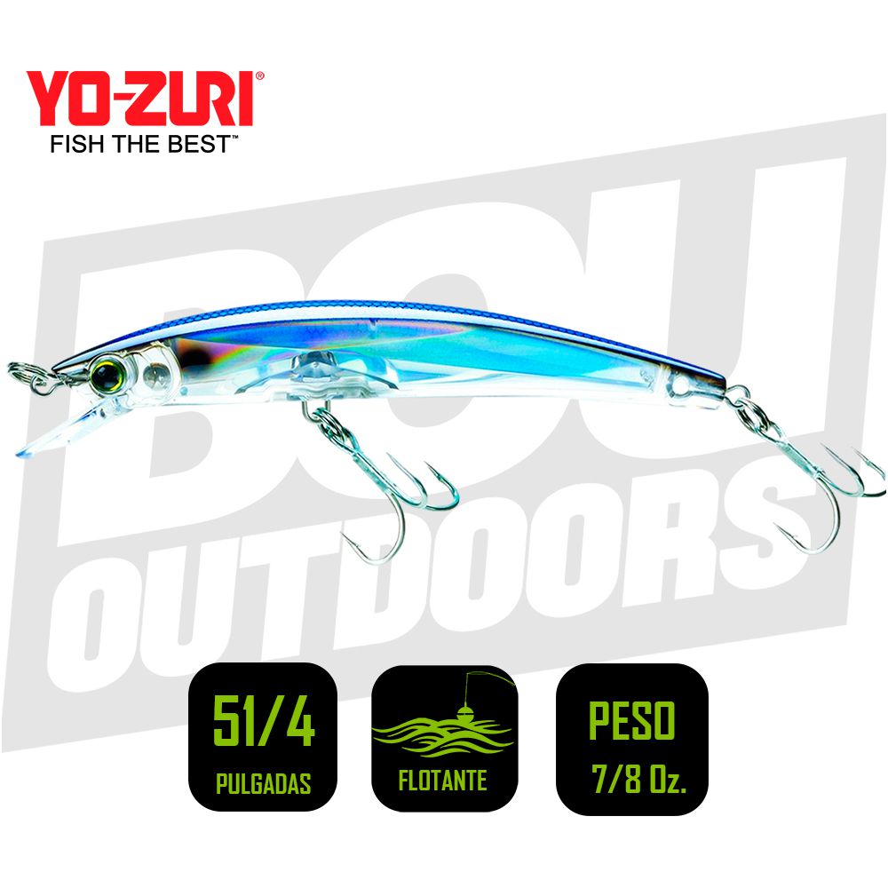 YO-ZURI CRYSTAL 3D MINNOW 5 1/4 PULG 7/8OZ  SILVER BLACK F1150C4