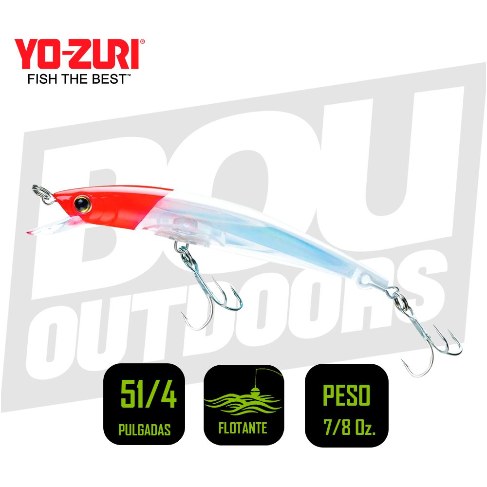 YO-ZURI CRYSTAL MINNOW 3D 5 1/4 PULG 7/8OZ RED HEAD F1150C5