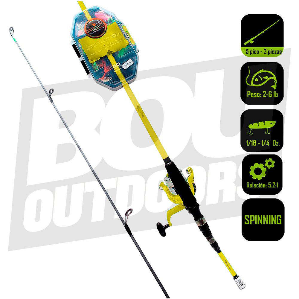 CAÑA PESCA  CON CARRETE  SPINNING 5 PIES R2FISH TROUT R2F4-TR/ULS
