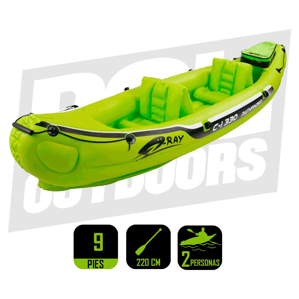 KAYAK ECOLOGY PATHFINDER I REFORZADO 2 PERSONAS CON REMOS 13306