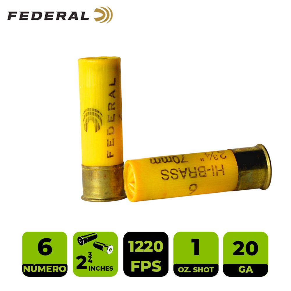 CARTUCHO FEDERAL CAL. 20 No. 6 BASE ALTA