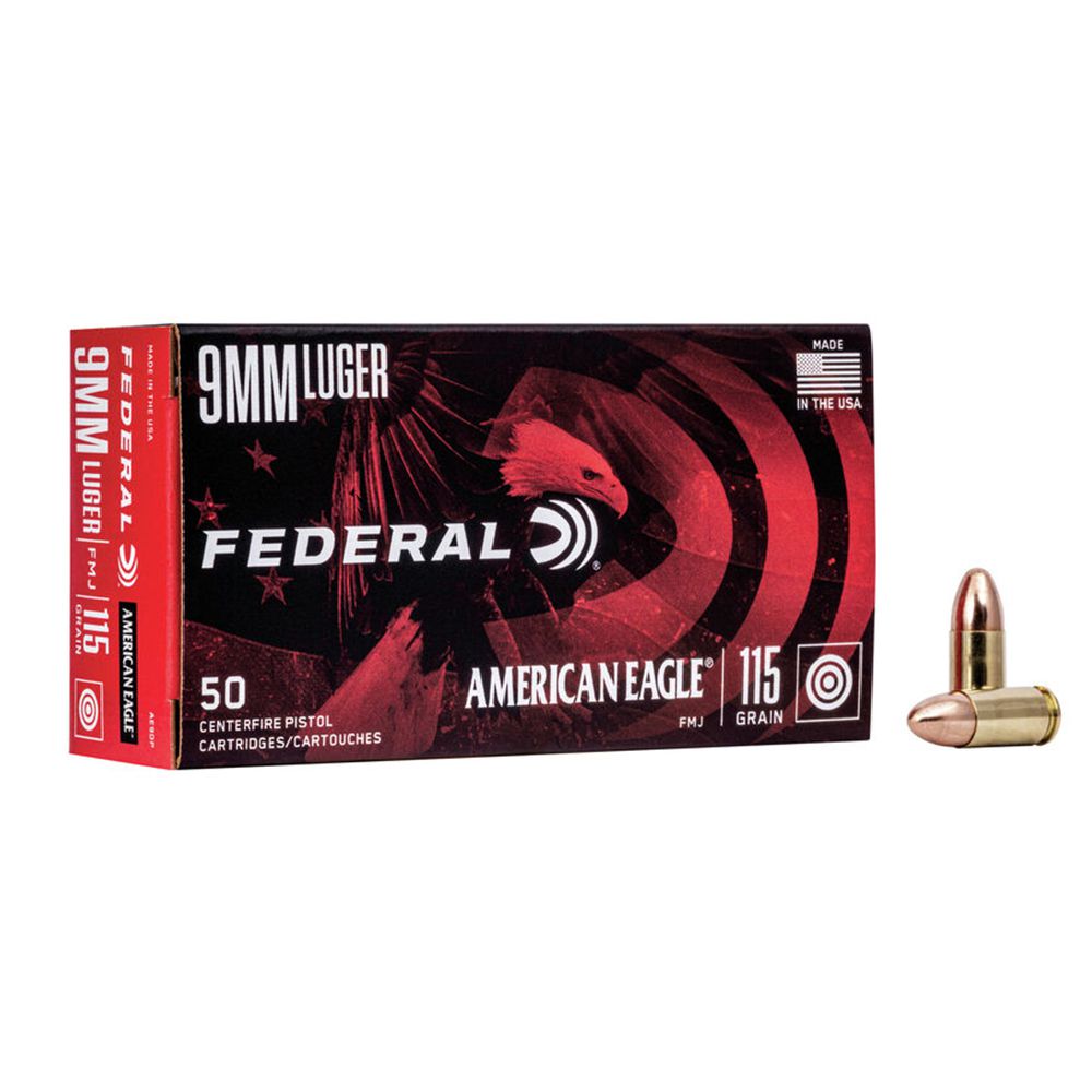 CARTUCHO FEDERAL CAL. 9 MM SOLIDO 115GRN