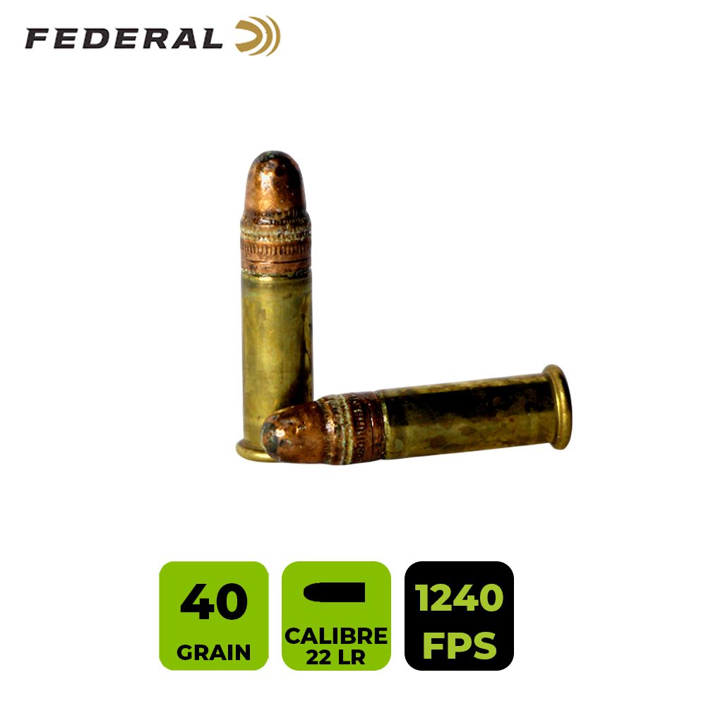 CARTUCHO FEDERAL CAL. 22 LR SOLIDO FMJ