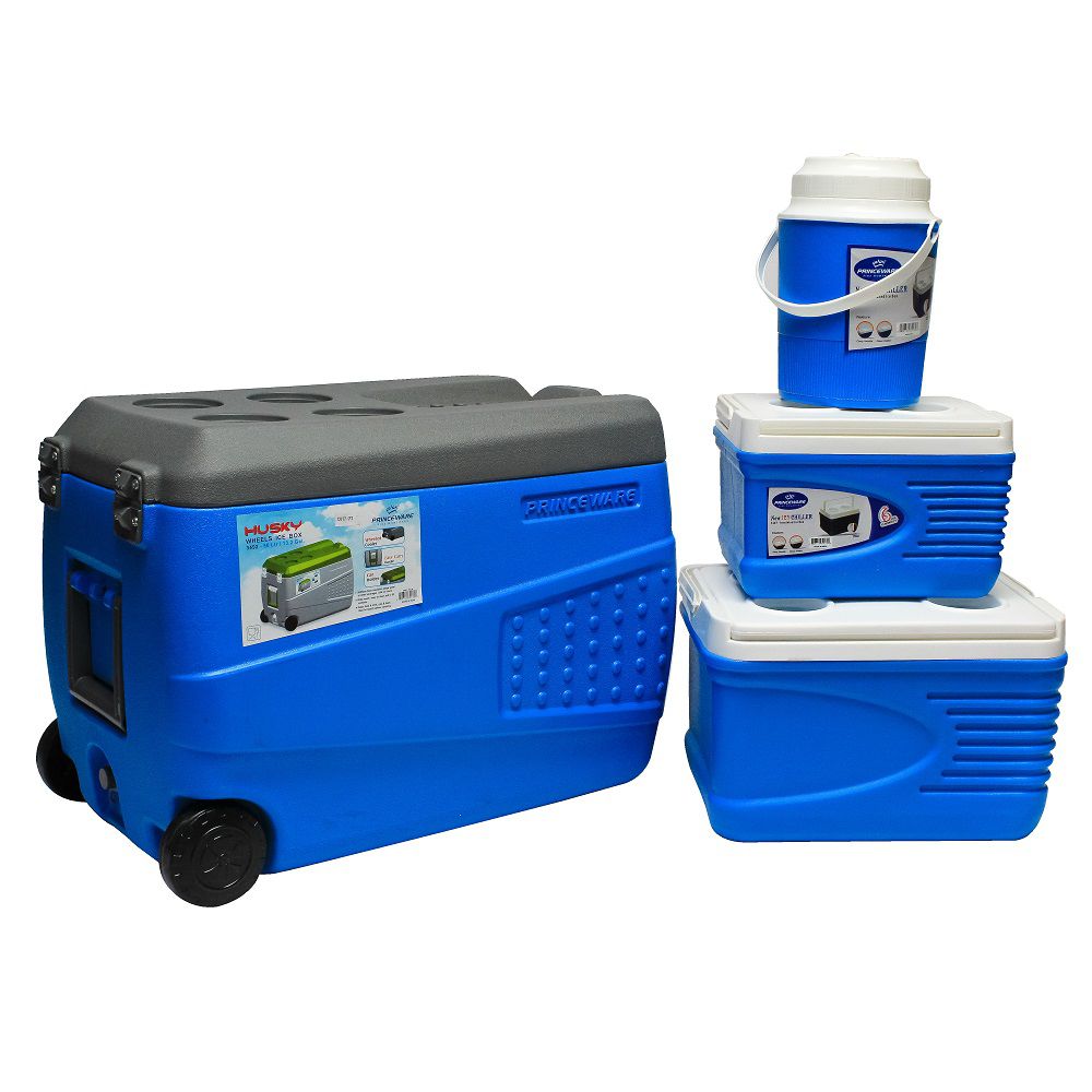 COMBO HIELERA C/RUEDAS 50LTS + 2 HIELERA + 2 TERMOS 3492-C1
