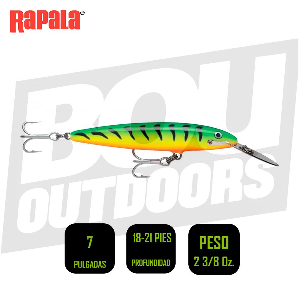 RAPALA CDMAG18FT COUNTDOWN MAGNUM LURE 7PULG 2 3/8OZ FIRETIGER SINKING