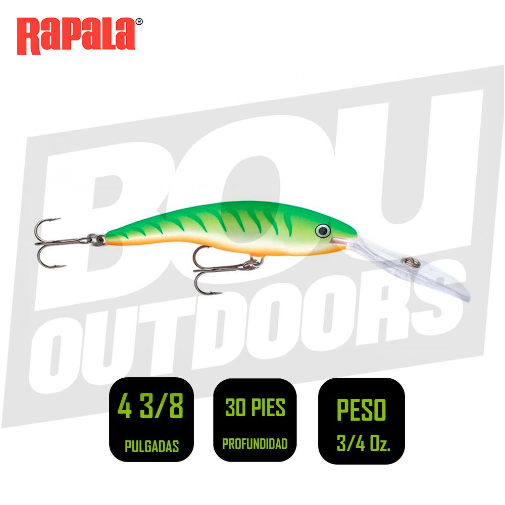 RAPALA TDD11GTU DEEP TAIL DANCER CRANKBAIT 4 3/8PULG 3/4OZ GREEN TIGER UV FLOATING