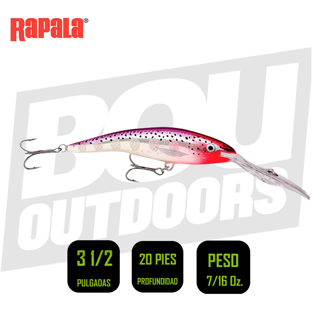 RAPALA TDD09PCLF DEEP TAIL DANCER CRANKBAIT 3 1/2PULG 7/16OZ PURPLE CLOW FLASH FLOATING