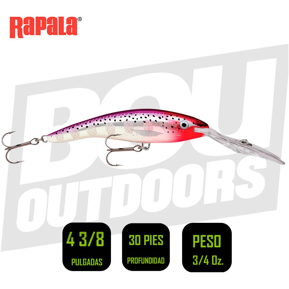 RAPALA TDD11PCLF DEEP TAIL DANCER CRANKBAIT 4 3/8PULG 3/4OZ PURPLE CLOW FLASH FLOATING