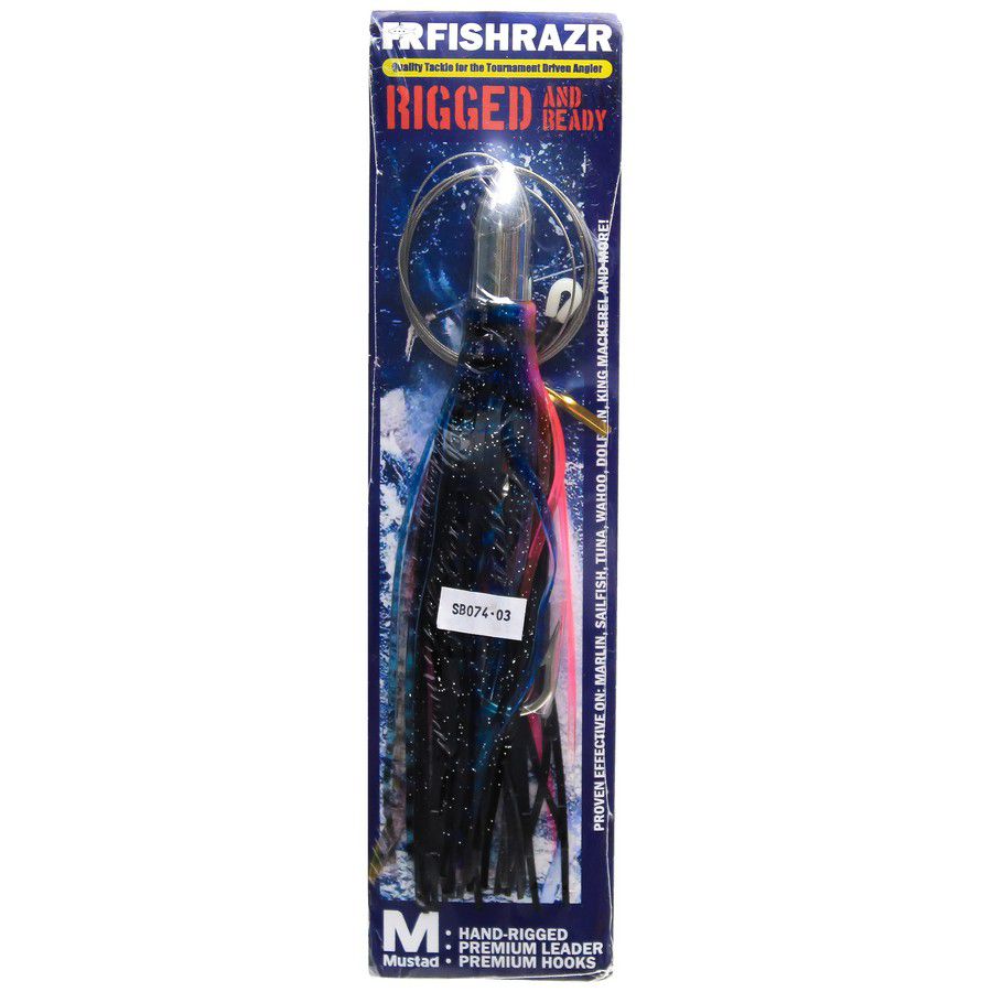 RIGGED WAHOO BULLET FISH RAZR FR466 PURPLE/BLACK SKIRT