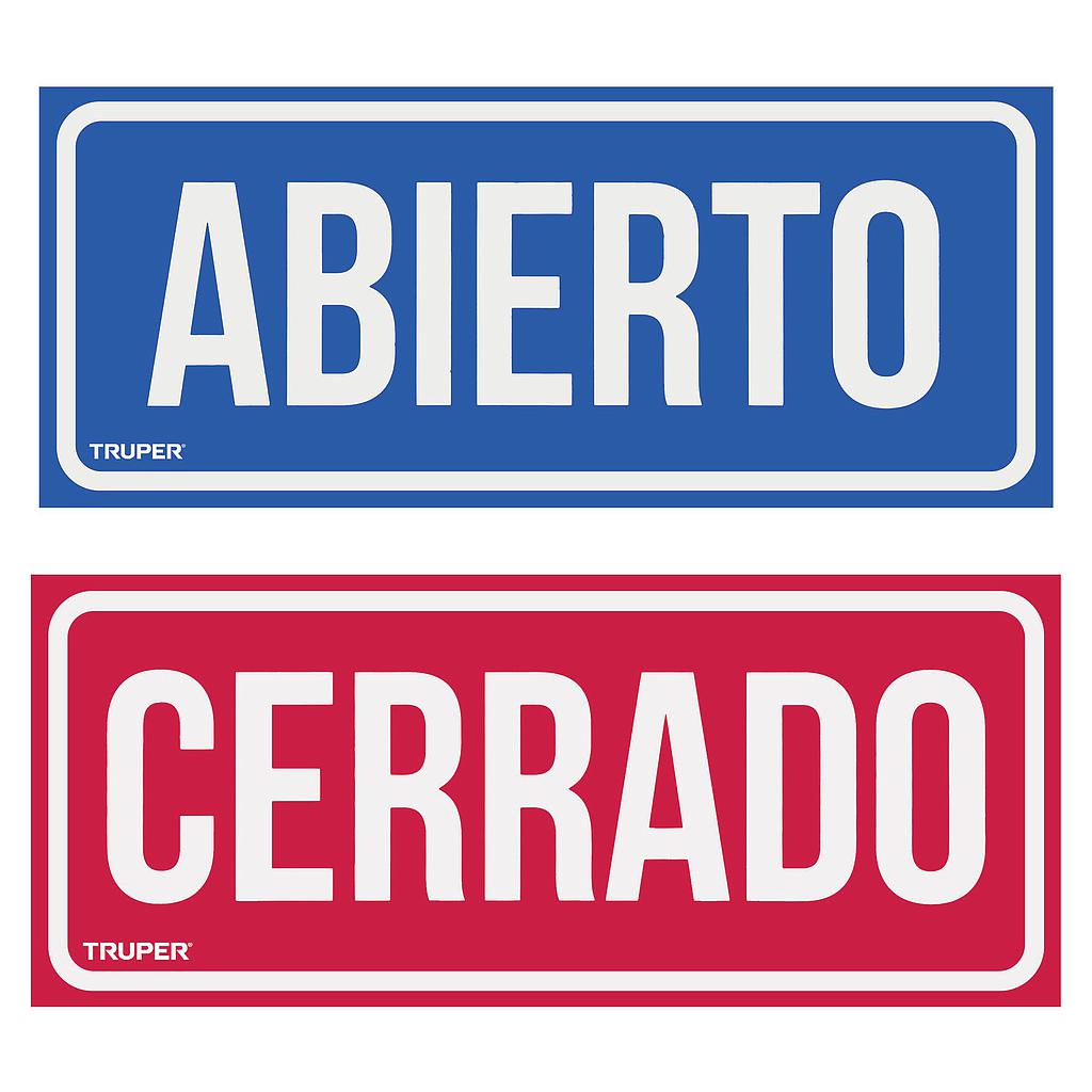 LETRERO ABIERTO/CERRADO TRUPER 18239