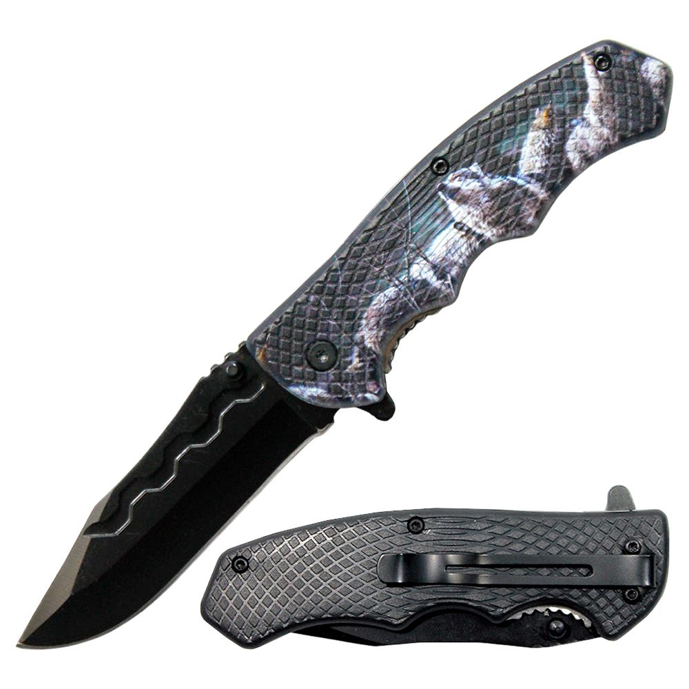 NAVAJA DOBLAR 4.5 PULG TEXTURED WOLF CON CLIP LQ 3279-W2