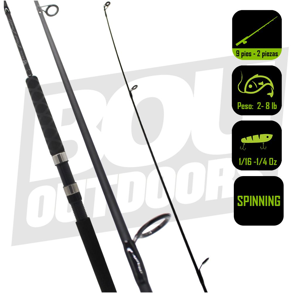CAÑA PESCA SPINNING SOUTHBEND 9PIES NEGRA BBND-902ULSP