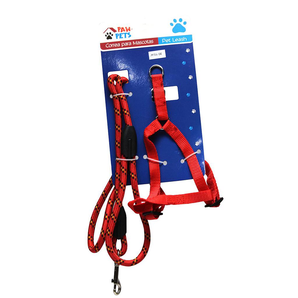 ARNES + CORREA PARA  MASCOTA 1.0X100CM PAW-1024