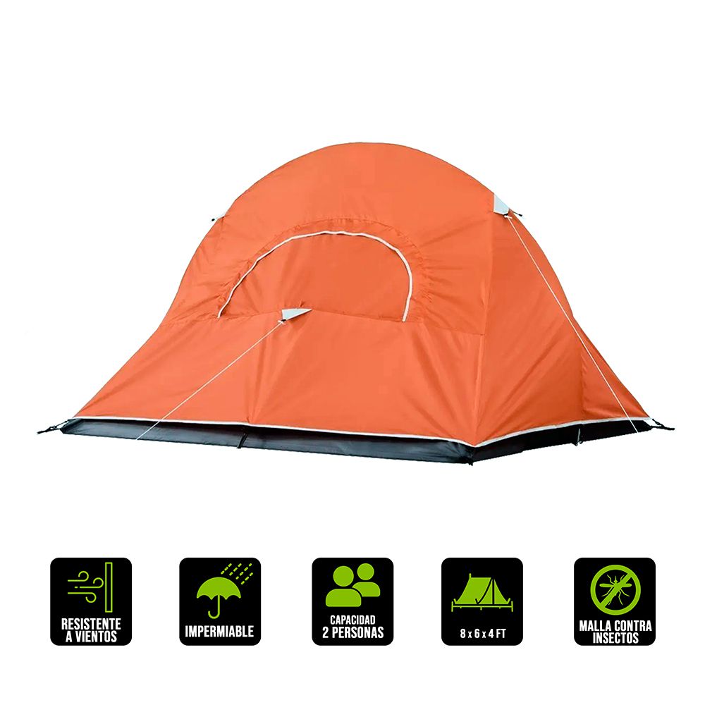 TIENDA CAMPAÑA HOOLIGAN 8X6 2 PERS. NARANJA COLEMAN 287