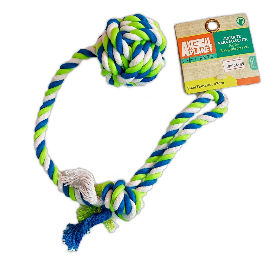 JUGUETE P/ MASCOTA LAZO + PELOTA NYLON AP-D711-158
