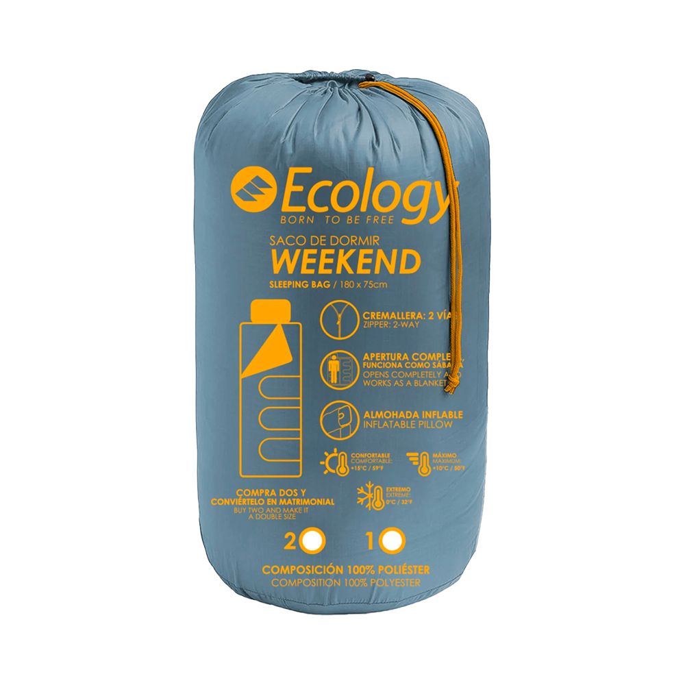 BOLSA DORMIR ECOLOGY MOD. WEEKEND PLUS GRIS NARANJA 14932