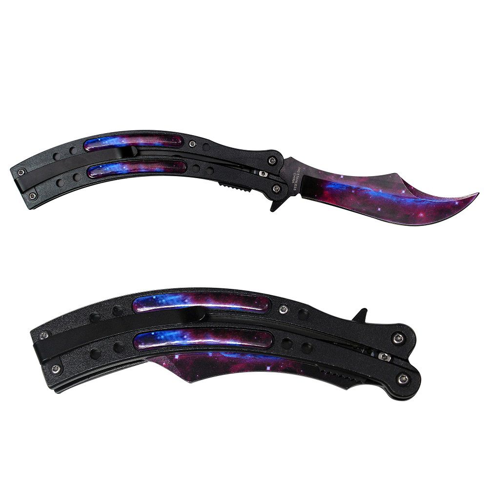 NAVAJA DOBLAR TIPO MARIPOSA PURPLE AND BLACK 9 5/8PULG T 27021-PP-1