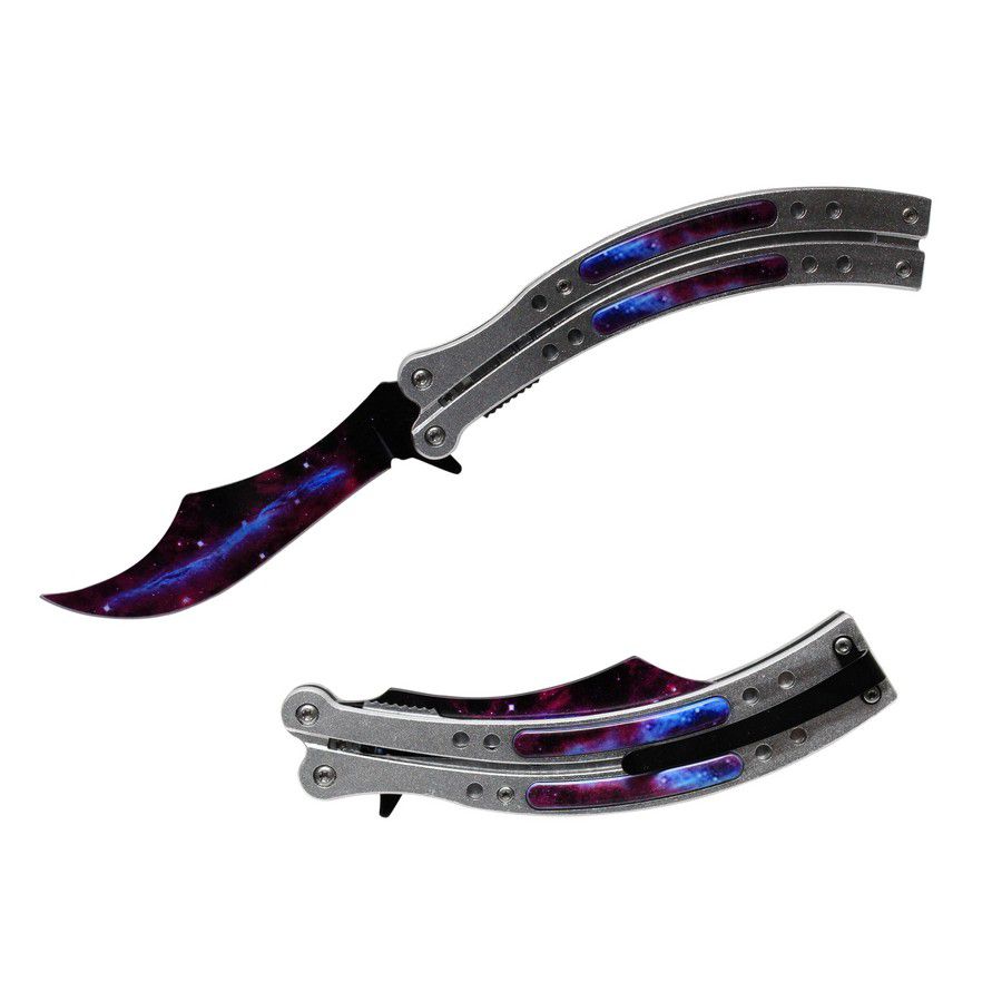 NAVAJA DOBLAR TIPO MARIPOSA PURPLE AND SILVER 9 5/8PULG T 27021-PP-1
