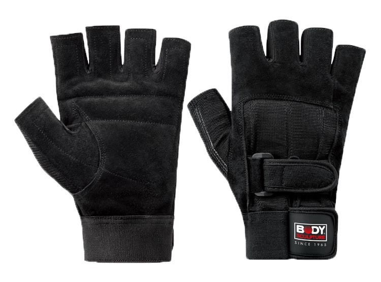 GUANTES PARA PESAS CUERO-SPANDEX SOL-BW85-BK-L/SOL-BW85-BL-H (PAR)