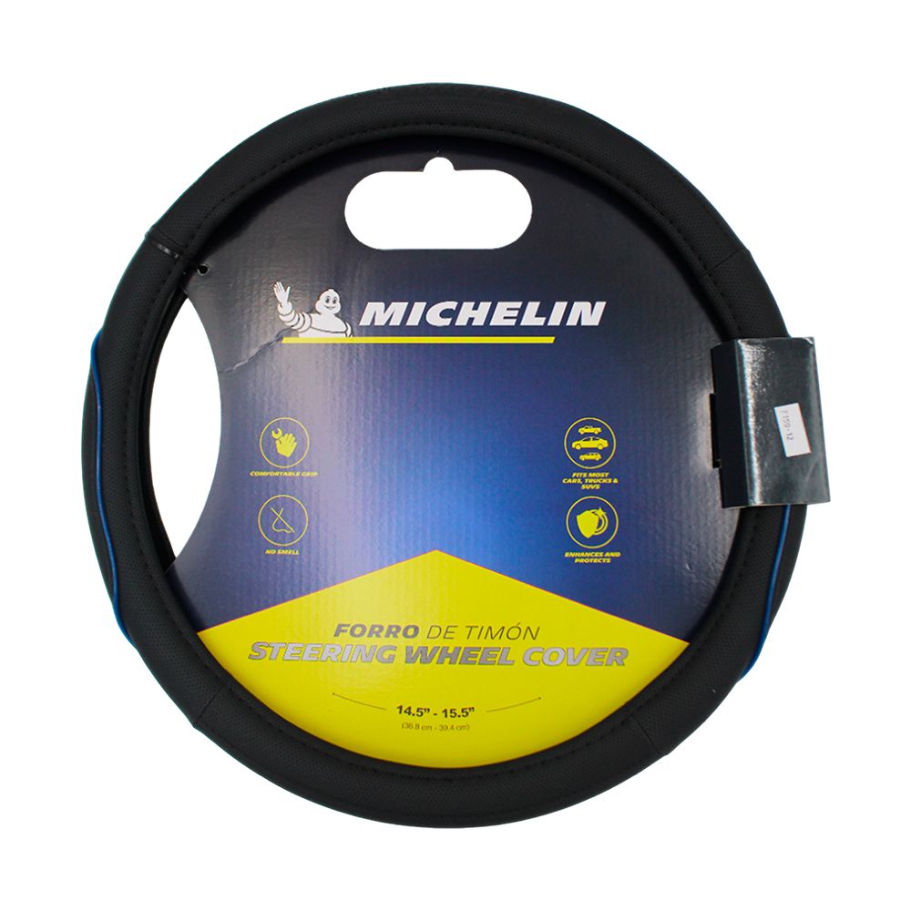FORRO P/TIMON AUTO MICHELIN NEGRO/AZUL ML-1003-AZ