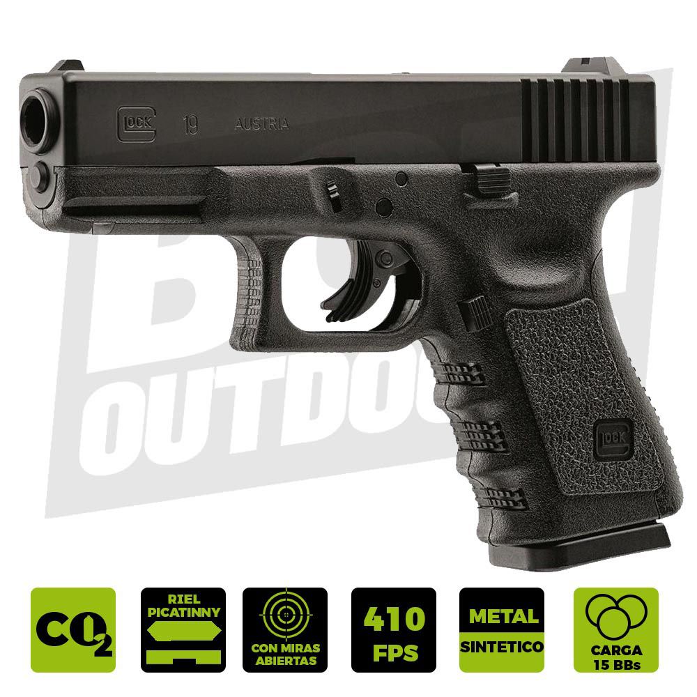 PISTOLA CO2 UMAREX GLOCK 19 GEN 3.177 2255200