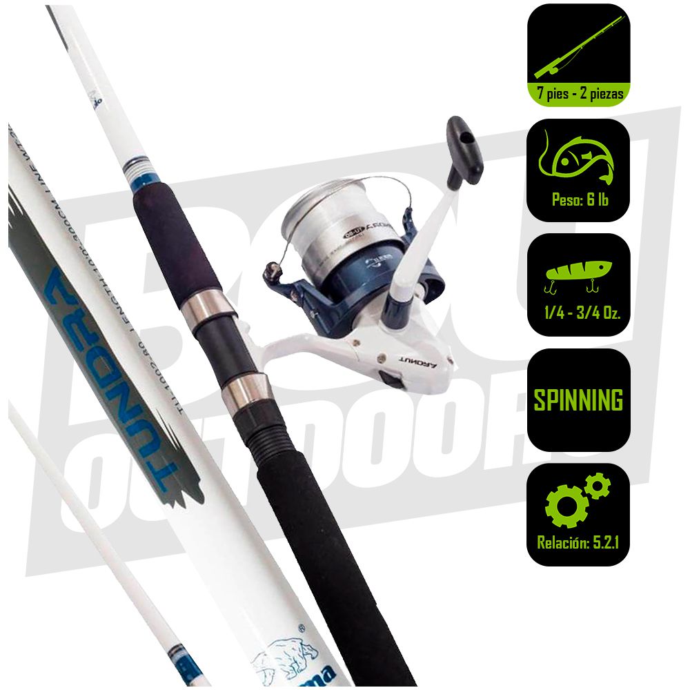 SPINNING COMBO OKUMA TUNDRA 50 7 PIES TU-702-50