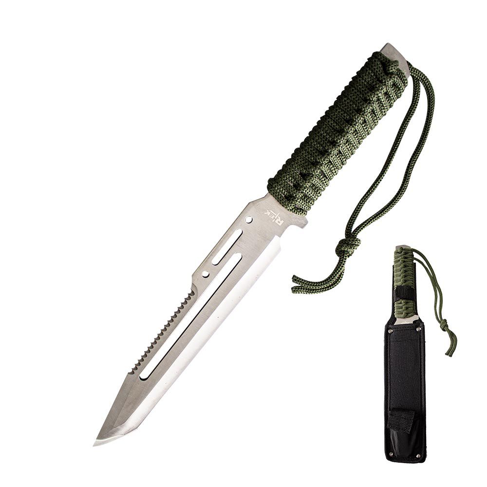 CUCHILLO COMBATE SILVER C/FUNDA-AFILADOR 14PULG HK 7130-140S