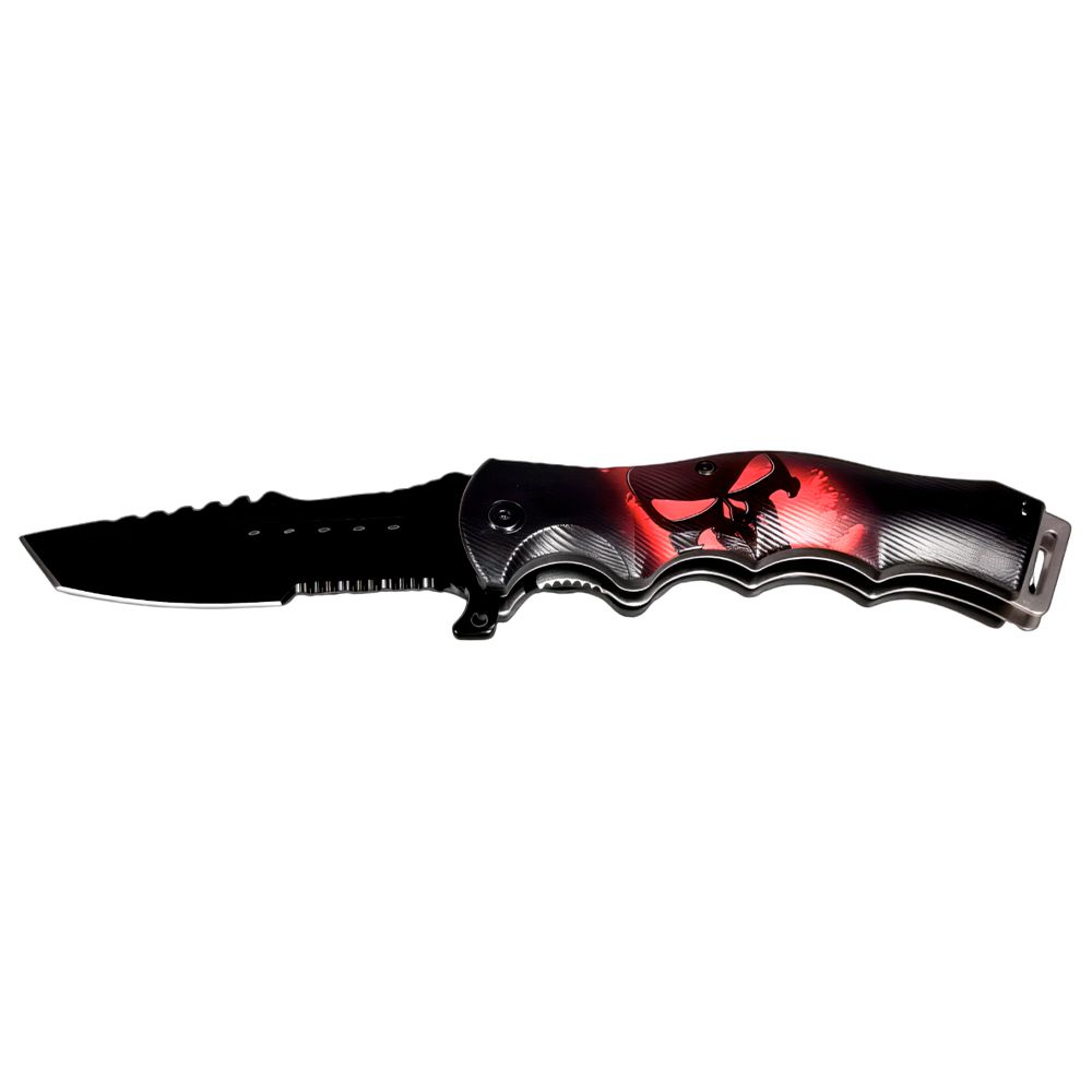 NAVAJA DOBLAR RED SKULL DESIGN HANDLE 4.5PULG PK 6080-SK