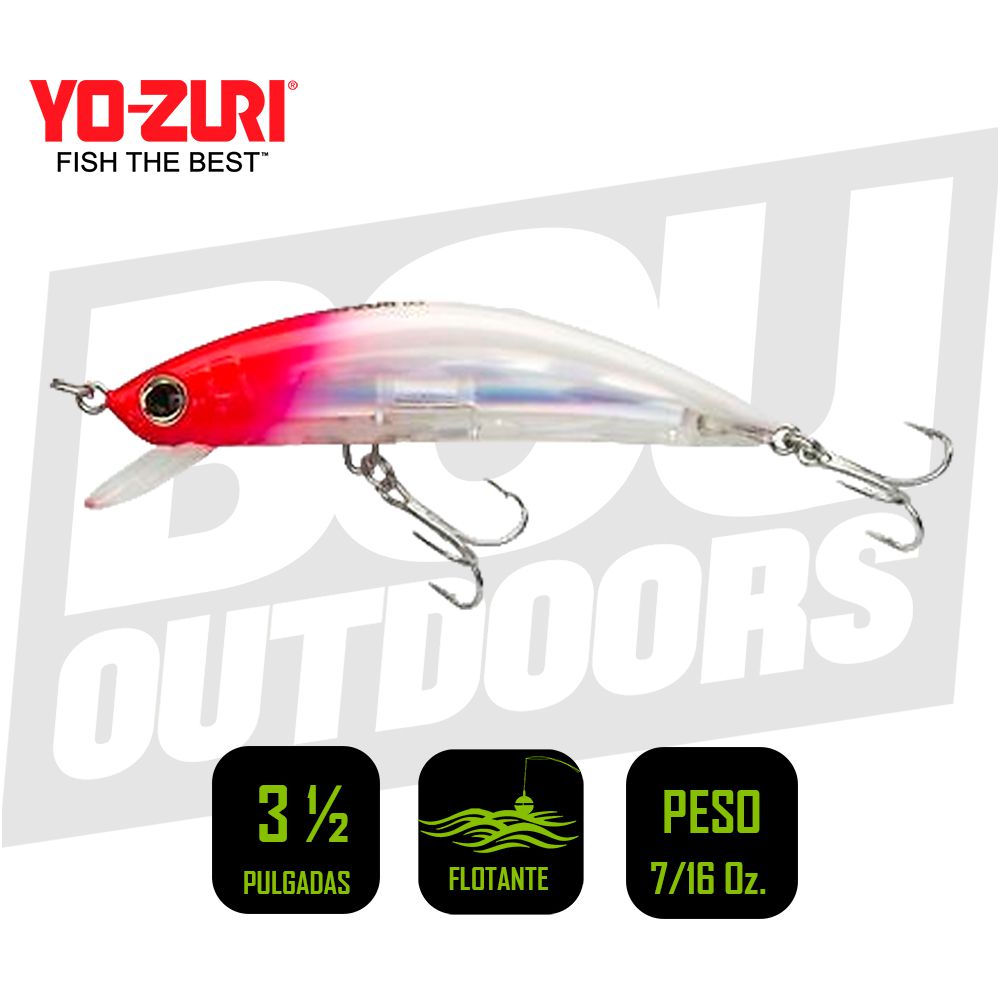 YO-ZURI 3D INSHORE MINNOW FLOATING 3 1/2 PULG 7/16 OZ RED HEAD R1212C5