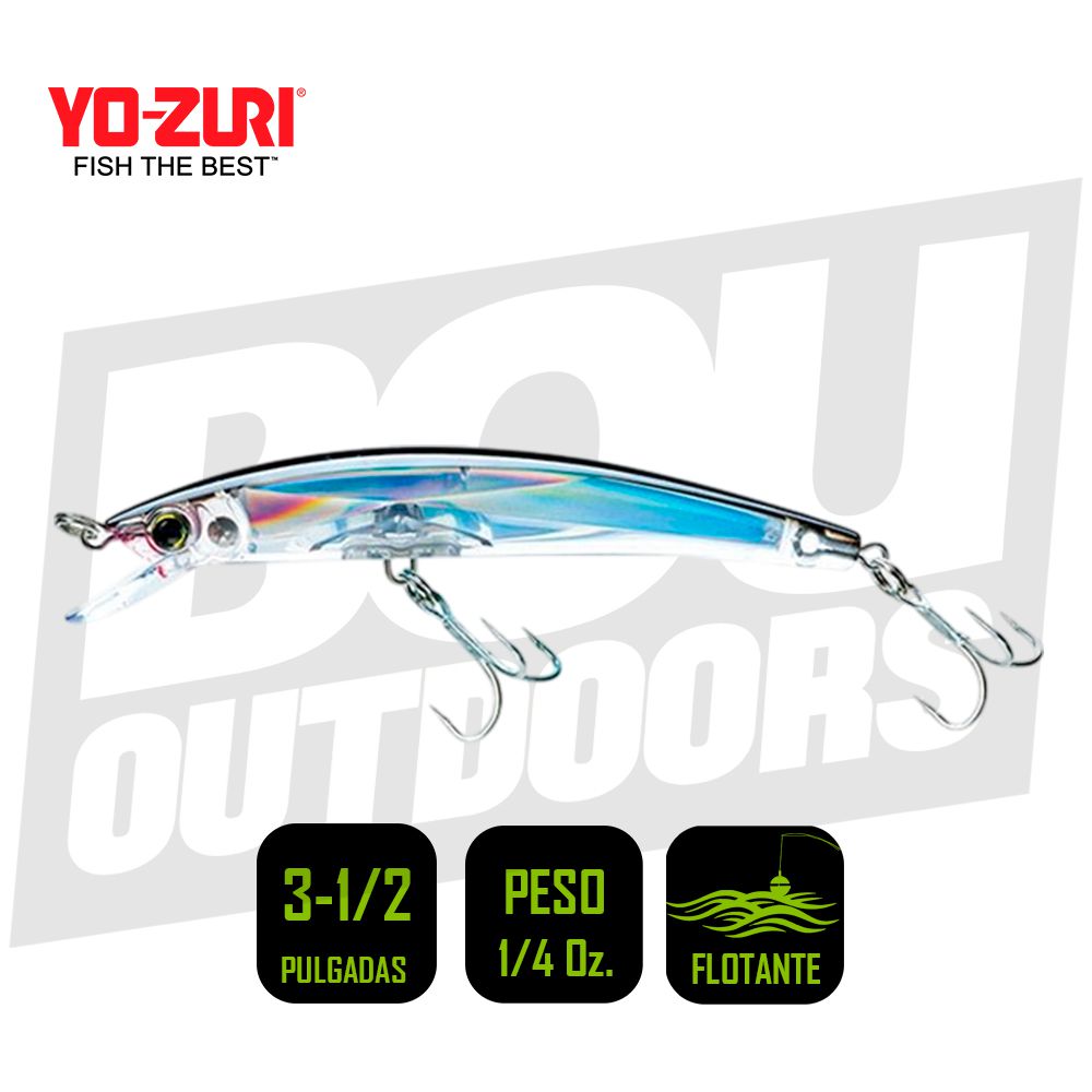 YO-ZURI CRYSTAL 3D MINNOW 3 1/2 PULG 1/4OZ SILVER BLACK F1145C4