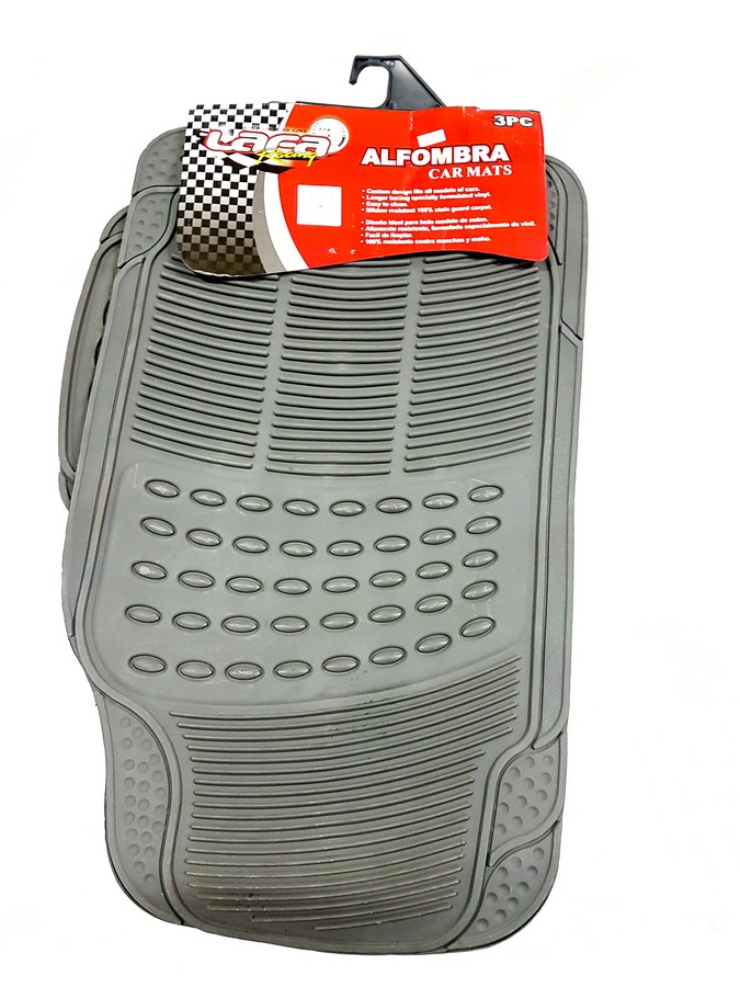 ALFOMBRA CAUCHO GRIS 3PZS/SET 1210P-G