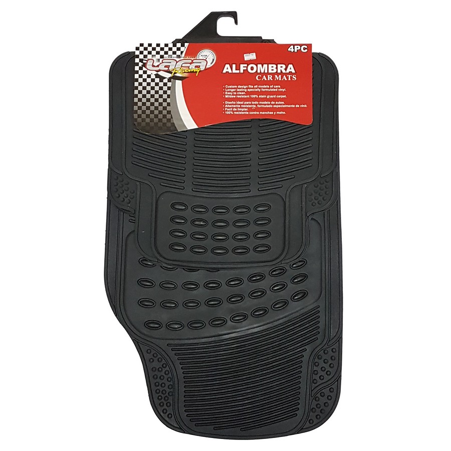ALFOMBRA CAUCHO NEGRA 4PCS 3038-N