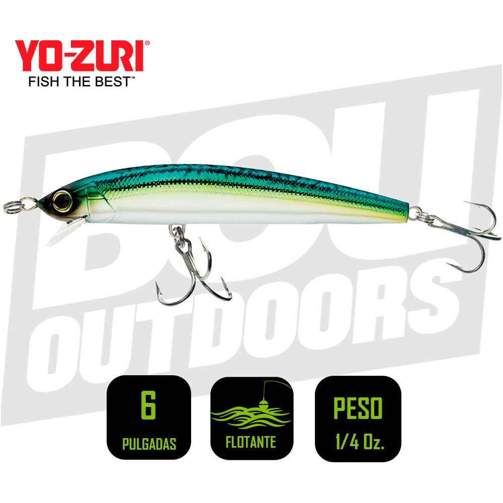 YO-ZURI HYDRO MINNOW LC 6 PULG 1 1/4OZ GREEN MACK R1322HGM