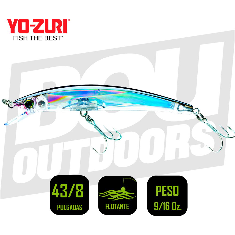 YO-ZURI HYDRO CRYSTAL MINNOW 4 3/8 PULG 9/16OZ SILVER BLACK F1149C4