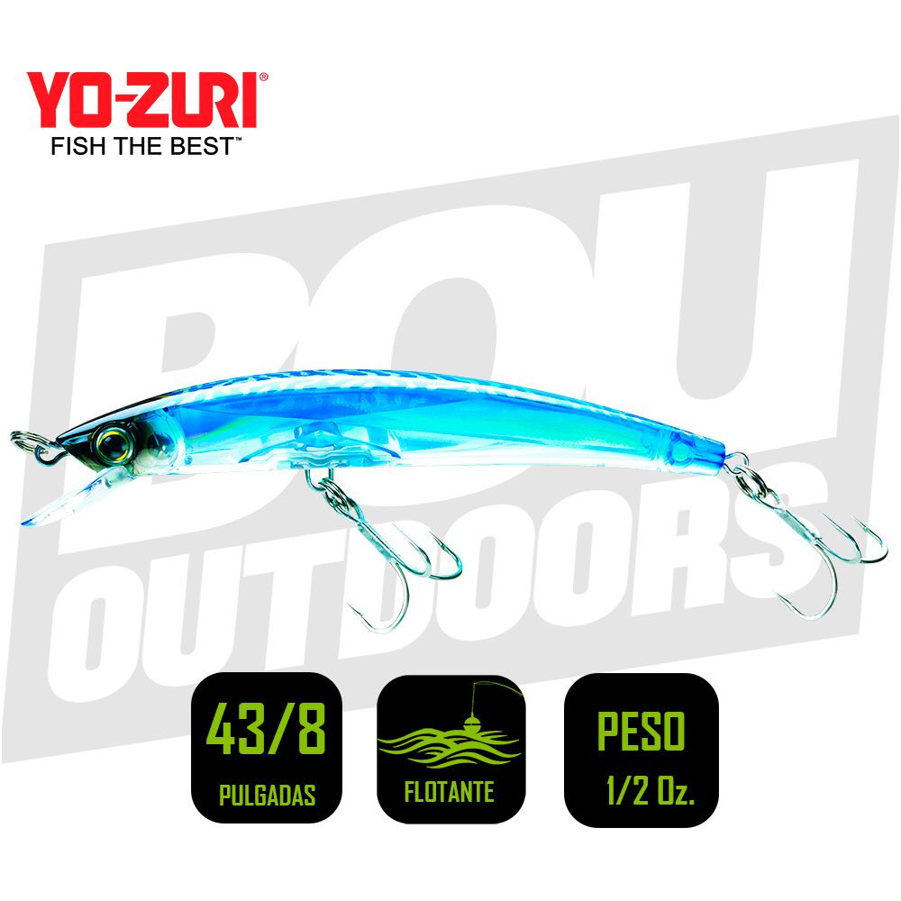 YO-ZURI HYDRO CRYSTAL MINNOW 4 3/8 PULG 1/2OZ BLUE TIGER F1146C24