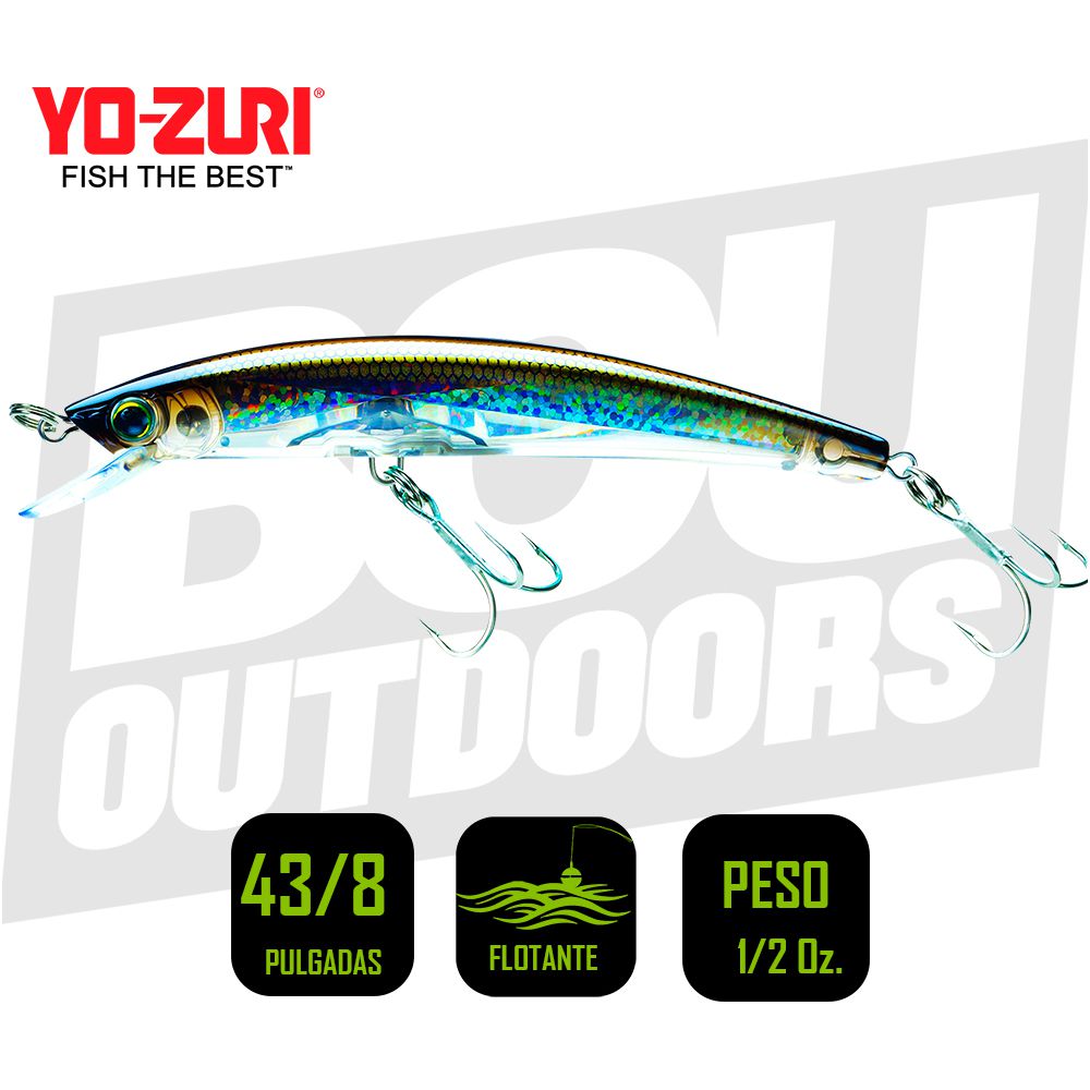 YO-ZURI CRYSTAL 3D MINNOW 4 3/8 PULG 1/2OZ SILVER BRONZE F1146SBR