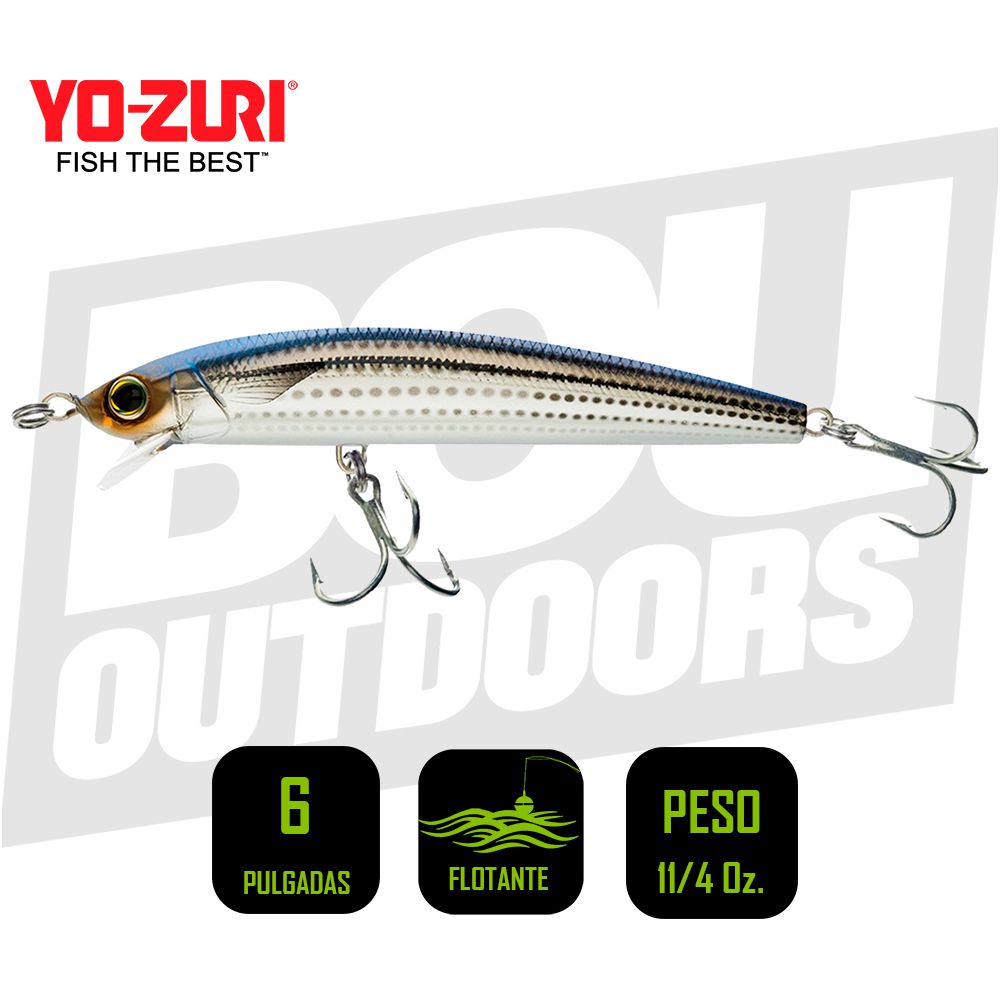 YO-ZURI HYDRO MINNOW LC 6 PULG 1 1/4OZ MULLET R1322HMT